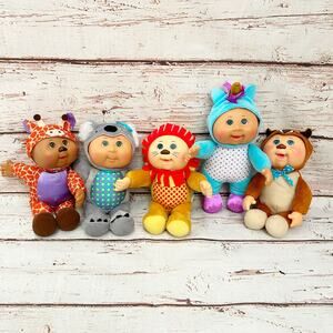 CABBAGE PATCH KIDS Cuties Plush Doll Lot 5 Giraffe Koala Lion Unicorn Squirrel